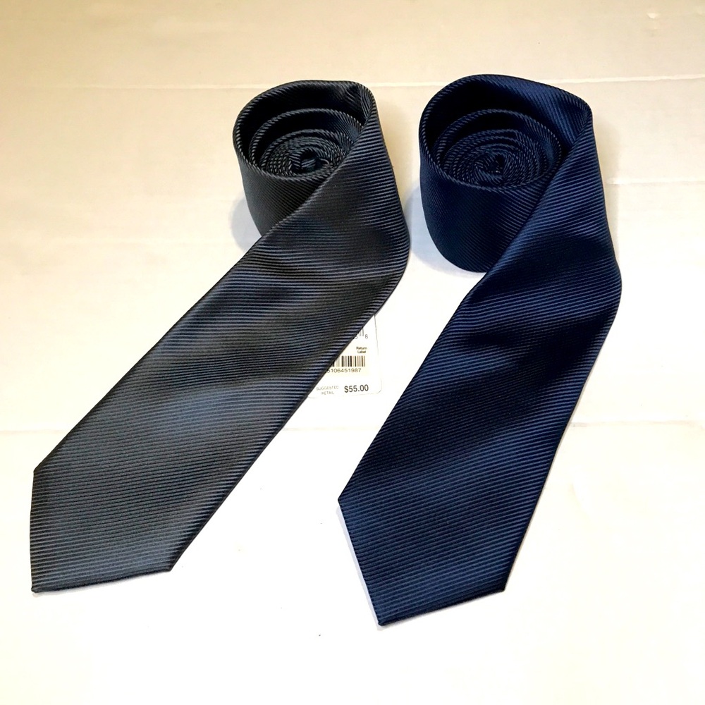 Geoffrey Beene Tie Set  Navy and Gray Men's Ties NWOT